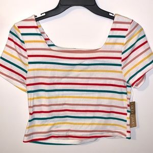 Colorful striped crop top